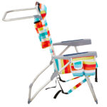 Same Code 14464082 63*70*99cm Heightened Oxford Cloth Silver White Aluminum Tube Bearing 100kg Beach Chair Rainbow Stripes - Image 3
