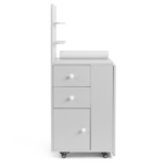 White MDF Folding Nail Desk with 2 Drawers, Cabinet Door & Storage Shelf - Image 6