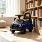 Blue Police Truck Kids Sliding Car – Push Ride On with Working PA System, Horn, Under-Seat Storage for 18 Months to 5 Years Old - Image 6