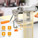 Pasta Maker Machine, 180 Roller Pasta Maker, 9 Adjustable Thickness Settings 2-in-1 Noodles Maker with Rollers and Cutter, Perfect for Spaghetti, Fettuccini, Lasagna or Dumpling Skin Silver - Image 8