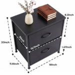 2-Pack 2/4-Drawer Dresser with Metal Frame & Wood Top, Fabric Storage Organizer,Black - Image 2