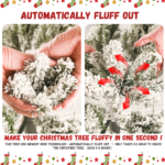 Artificial 7.5ft Flock LED-lit Christmas Tree with 1252PVC/Hard Needle Mixed Branch Tips,Hinged Premium & Foldable Base for Indoor Holiday Decorating - Image 6