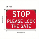 CIFbuy 1pc 2D Flat Metal Sign Please Lock The Door, 8x12 Inch Red Warning Sign, Wall Art Decor For Home Garden Farmhouse Bathroom Room TikTok, TikTok, Self-pickup Logiopics - Image 2