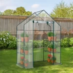 Mini Walk-In Greenhouse with PVC Cover, 4-Shelf Indoor Outdoor Garden Plant Shelves, Roll-Up Zipper Door, 56"x29"x77" (Shipment from Walmart) - Image 6