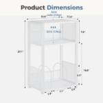 3 Tier Turntable Table with Vinyl Storage for up to 100 Albums, End Side Table for Living Room White (Shipment from Walmart) - Image 2