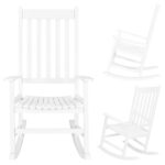 68.5*86*115CM Square Wooden Rocking Chair White - Image 6