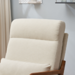 Same Code 47026089 High Back Solid Wood Armrest Backrest Iron Frame Linen Indoor Leisure Chair Off-White - Image 16