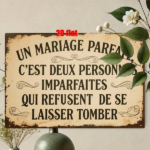 CIFbuy French Perfect Marriage Quote 2D Flat Metal Wall Art, Rustic Iron Decor Sign 7.8x11.8 Inch, Waterproof Vintage Home Decor TikTok, TikTok, r Self-pickup Logiopics - Image 6