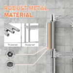 6-Tier disassembly and free assembly NSF-Certified Steel Wire Shelving with Wheels - Image 16
