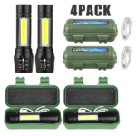 4Pcs Mini Zoomable LED Flashlight USB RechargeableCamping Hiking Flashlight Work light (US Logistics For USPS/DHL/Fedex/UPS. No designated logistics accepted TK/TMEU only For self-pickup - Image 5