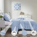 3 Piece Pre Washed Down Alternative Comforter Set with 2 Shams(TEMU&TK ) - Image 5