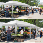 10'x20' Instant Pop Up Canopy Tent White, 6 Side Panels 2 Doors 4 Mesh Windows, 28/22mm Powder Coated Steel Frame, 10x20mm Crossbar, 210D Oxford Outdoor Folding Tent with Carry Bag, No Sandbags - Image 28