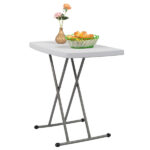 Replace 59374361 76*50*70.5cm Liftable Garden Plastic Table White - Image 42