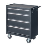 Single-bottom cabinet 4-draw, steel, black 330lb instrument cart, storage room - Image 16