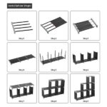 Multifunctional Assembled 3 Tiers 6 Compartments Storage Shelf Black - Image 4