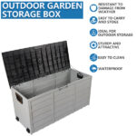 75gal 260L Outdoor Garden Plastic Storage Deck Box Chest Tools Cushions Toys Lockable Seat - Image 6