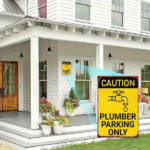 CIFbuy Vintage Plumber Parking Metal Tin Sign 8x12 Inch, Rustproof Waterproof 2D Flat Wall Art, Classic Farmhouse Home Decor TikTok, TikTok, r Self-pickup Logiopics - Image 4