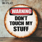 CIFbuy 1pc 8x8in Vintage Warning Do Not Touch My Items Sign, "" My Items Sign, Sign, Funny 2D Flat Round Plaque Decorative Wall TikTok, TikTok, temu emu Self-pickup LogiWaics - Image 5