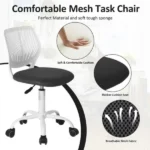 Desk Chair with Height Adjustable, 360° Swivel, Study Chair for Teen & Kids, Grey (Shipment from Walmart) - Image 4