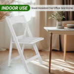 Replacement 15868578 4 Pack Folding Chairs, Resin Chairs with Padded Seat, Comfortable Event Chairs Indoor Outdoor for Home Event Party Picnic School Wedding, White - Image 18