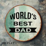 CIFbuy 1pc 2D Flat Round Sign World's Best, "" Round Sign World's Best, World's Best Dad Vintage Plaque 8x8in Father's Day TikTok, ok, temu Self-pickup Logi Dics - Image 4