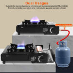 3300W Portable Camping Stove Butane Canister Dual Fuel Burner Piezo Electric Ignition Single Burner with Automatic Tank Ejection Overpressure Cut Off Carry Case for Camping Hiking Picnic Fishing BBQ - Image 5