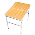 3ft Aluminum Alloy Folding Table wood grain color - Image 3