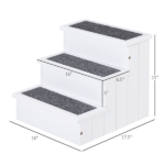 Wooden Carpeted Non Slip Pet Stairs Ramp - Image 4