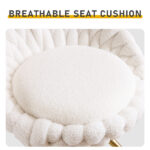 2pcs Teddy Velvet Gold-plated Iron Feet Bar Stool Weaving Style White With Swivel - Image 8