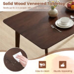 47" Walnut Dining Table for 4-6 People, Rubber Wood Legs Kitchen Table with Smooth Veneered Top - Image 8