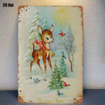 CIFbuy 1PC Rustic Iron Metal Wall Sign Winter Reindeer Snowy Woods Pattern No Text Christmas Holiday Home Outdoor Wall Art Decor Orname TikTok, TikTok, name Self-pickup Logiopics - Image 7