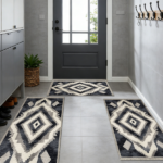 Three-piece kitchen rug set, non-slip and washable, abstract pattern kitchen hallway rug, soft and comfortable, suitable for sinks, floors, entrances, hallways and bathrooms. - Image 11