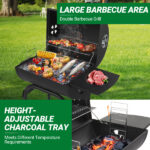 Charcoal Grills Outdoor BBQ Grill, Barrel Charcoal Grill with Side Table and Wheels, for Outdoor Backyard Camping Picnics Patio and Parties - Image 16