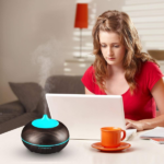 550ML Essential Oil Diffuser BPA Free Ultrasonic Aromatherapy Diffuser, with 7-Color Lights Waterless Auto Shut Off for Home Room pet Room - Black - Image 5