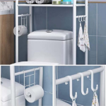 Over The Toilet Storage Rack, 3 Tier Freestanding Bathroom Organizer Shelf, Anti-Rust Metal Space Saving Laundry & Toilet Storage Rack, Black - Image 5
