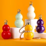 Gourd Shape Insulated Tumbler with Straw 520ml Travel thermos purple - Image 11