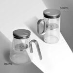 Heat-resistant glass teapot, magnetic switch, Gunmetal Grey 500mL - Image 9