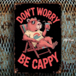 CIFbuy 1pc 2D Flat Metal Sign Don't Worry Be Cappy Farmhouse Wall Decor 8x12in Cute Illustration Home Garden Bathroom Room Art 20x30cm TikTok, TikTok, Self-pickup Logiopics - Image 3