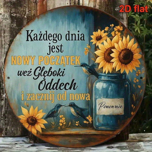 3baf1470-0e27-4717-90a5-e8a6351c71b3.png CIFbuy Vintage Polish Language Aluminum Sign 8x8 Inch Round, New Beginnings Life Motto Decorative Plaque, 2D Flat Metal Wall Art For Li TikTok, TikTok, Life Self-pickup Logiopics - Image 1