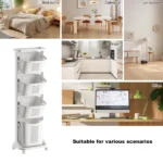 4-Tier Laundry Hamper Sorter, Laundry Storage Organizer with Wheels Removable Rolling Laundry Baskets, Bathroom Cart for Dirty Clothe (Shipment from Walmart) - Image 3