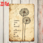 CIFbuy 1pc Dandelion Inspirational Quote Metal Wall Sign, 2D" Flat Unframed Plaque, Weatherproof Rustproof UV Resistant, Plaque, Weatherproof Rustproof UV Resistant, 7.87*11.81 Inch ikTok, ikTok, t Self-pickup Logiopics