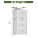 4 Drawer Dresser Fabric Chest of Drawers Furniture Storage Organizer for Living Room,,Hallway, Light Gray (Shipment from Walmart) - Image 2