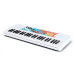 49 Keys Kids Electronic Keyboard with Microphone, 8 Tones & Rhythms Educational Music Toy for Age 3+ - White - Image 4
