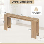 71" Long Farmhouse Console Table, Narrow Entryway Table with Bottom Storage Shelf - Image 5