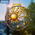 CIFbuy Acrylic Sun Moon Window Clings Hanging Ornament Colorful Light Catcher for Home Garden Decor (TikTok, temu pick-up service) - Image 2