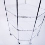 6-Layer Chrome Plated Polygonal Corner Shelf with 2" PP Wheels 680*680*1800 Silver - Image 11