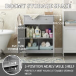 Gray particleboard with melamine veneer, 60*30*80cm, double doors, single drawer, bathroom vanity - Image 17