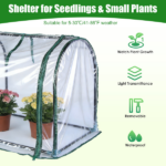 28.94"x21.46"x27.76" Tabletop Mini Greenhouse, Compact Mini Greenhouse with Zippered Door, No-Tool Setup Portable Greenhouse for Windowsill Balcony Urban Gardening,Waterproof PVC Cover Steel Frame Greenhouse for Seed Germination - Image 5