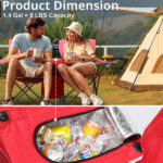 Portable Outdoor 2-Seat Folding Chair with Removable Sun Umbrella Red - Image 4