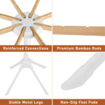 Foldable Bamboo Clothes Drying Rack with 40 Hanger Slots, Space Saving Laundry Drying Stand for Indoor Use - Image 5
